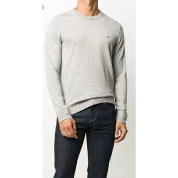 Tommy Hilfiger Pullover light Sweater Mens Size XXL Gray core Long Sleeves - Picture 4 of 15